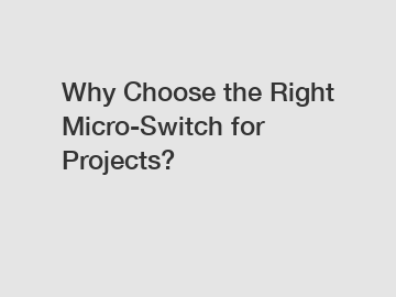 Why Choose the Right Micro-Switch for Projects?