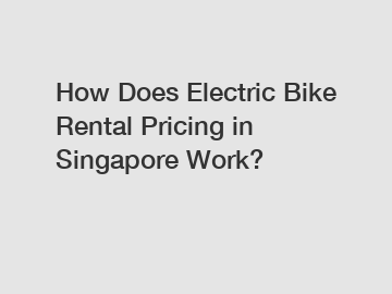 How Does Electric Bike Rental Pricing in Singapore Work?