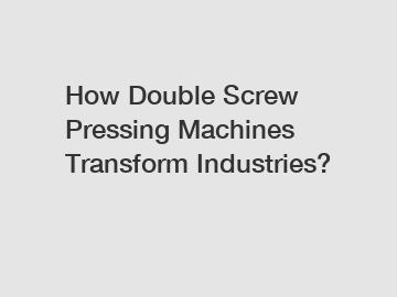 How Double Screw Pressing Machines Transform Industries?