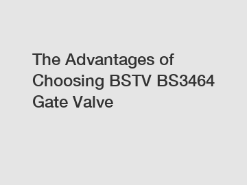 The Advantages of Choosing BSTV BS3464 Gate Valve