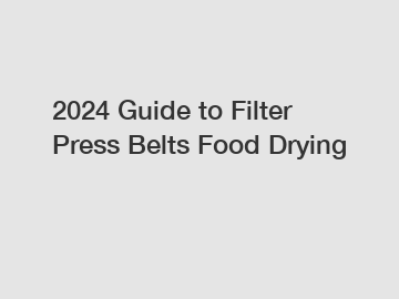 2024 Guide to Filter Press Belts Food Drying