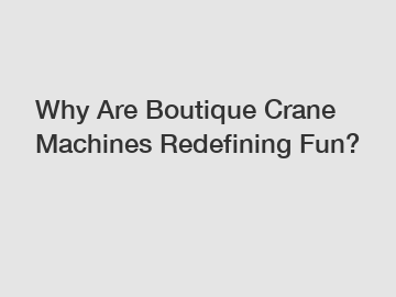 Why Are Boutique Crane Machines Redefining Fun?