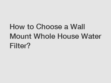 How to Choose a Wall Mount Whole House Water Filter?