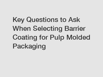 Key Questions to Ask When Selecting Barrier Coating for Pulp Molded Packaging