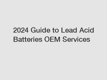 2024 Guide to Lead Acid Batteries OEM Services