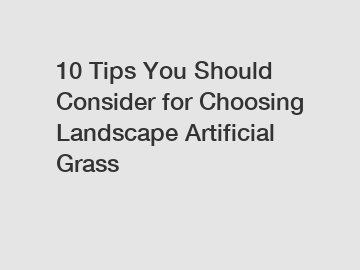 10 Tips You Should Consider for Choosing Landscape Artificial Grass