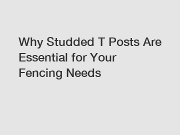 Why Studded T Posts Are Essential for Your Fencing Needs