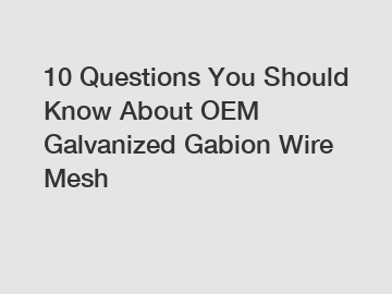 10 Questions You Should Know About OEM Galvanized Gabion Wire Mesh