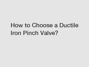 How to Choose a Ductile Iron Pinch Valve?