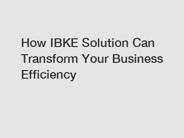 How IBKE Solution Can Transform Your Business Efficiency