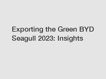 Exporting the Green BYD Seagull 2023: Insights