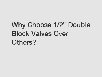 Why Choose 1/2” Double Block Valves Over Others?