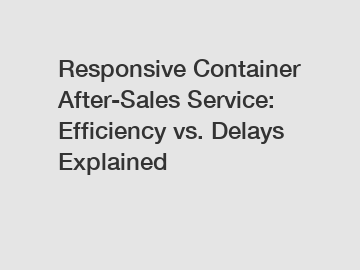 Responsive Container After-Sales Service: Efficiency vs. Delays Explained