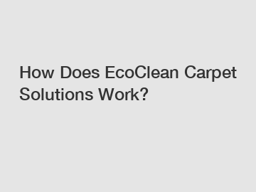 How Does EcoClean Carpet Solutions Work?