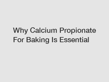 Why Calcium Propionate For Baking Is Essential