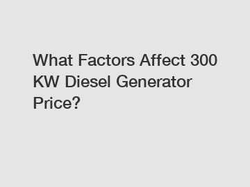 What Factors Affect 300 KW Diesel Generator Price?