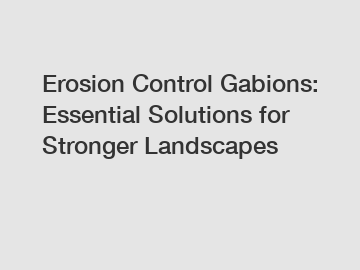 Erosion Control Gabions: Essential Solutions for Stronger Landscapes