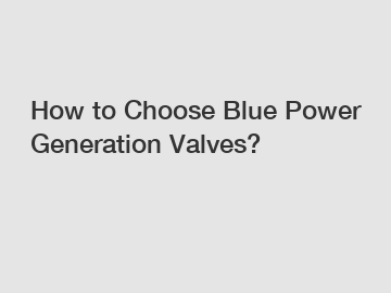 How to Choose Blue Power Generation Valves?