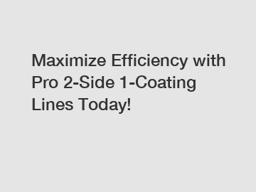 Maximize Efficiency with Pro 2-Side 1-Coating Lines Today!