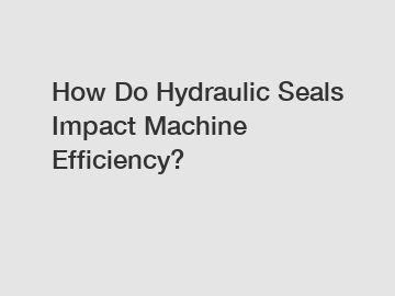 How Do Hydraulic Seals Impact Machine Efficiency?