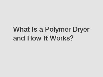 What Is a Polymer Dryer and How It Works?
