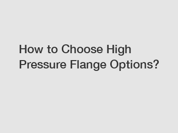 How to Choose High Pressure Flange Options?