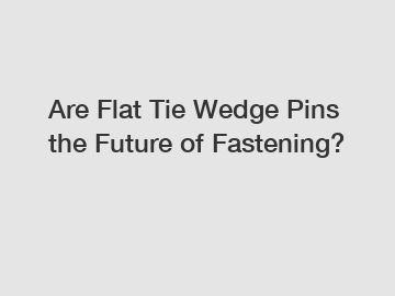 Are Flat Tie Wedge Pins the Future of Fastening?