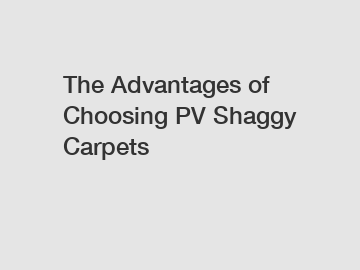 The Advantages of Choosing PV Shaggy Carpets