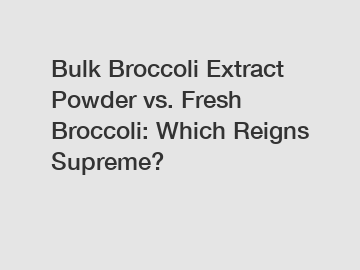 Bulk Broccoli Extract Powder vs. Fresh Broccoli: Which Reigns Supreme?