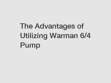 The Advantages of Utilizing Warman 6/4 Pump