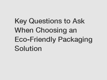 Key Questions to Ask When Choosing an Eco-Friendly Packaging Solution