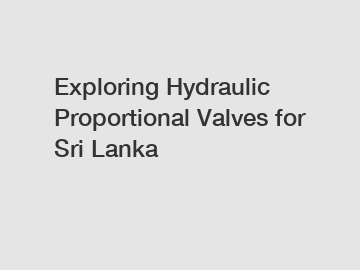 Exploring Hydraulic Proportional Valves for Sri Lanka