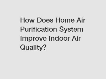 How Does Home Air Purification System Improve Indoor Air Quality?