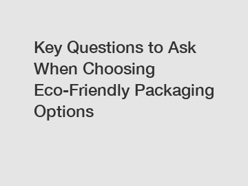 Key Questions to Ask When Choosing Eco-Friendly Packaging Options