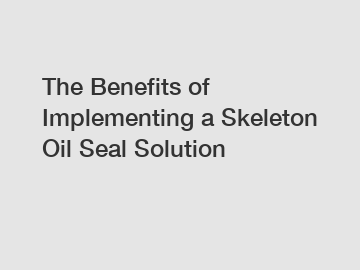 The Benefits of Implementing a Skeleton Oil Seal Solution