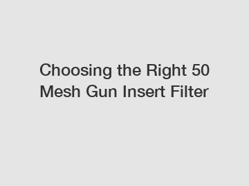 Choosing the Right 50 Mesh Gun Insert Filter