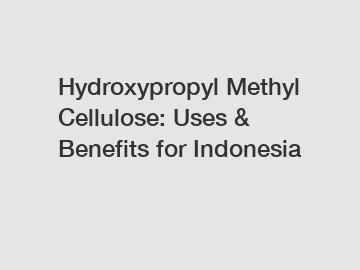 Hydroxypropyl Methyl Cellulose: Uses & Benefits for Indonesia