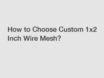 How to Choose Custom 1x2 Inch Wire Mesh?