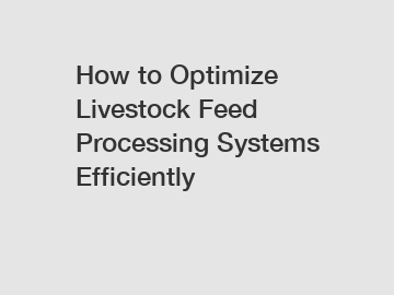 How to Optimize Livestock Feed Processing Systems Efficiently