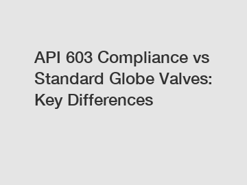 API 603 Compliance vs Standard Globe Valves: Key Differences