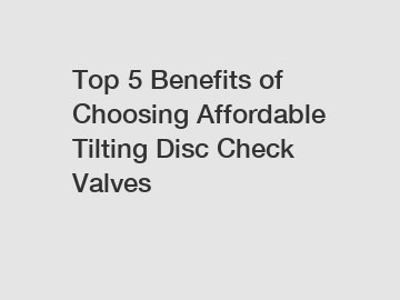 Top 5 Benefits of Choosing Affordable Tilting Disc Check Valves