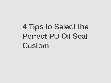 4 Tips to Select the Perfect PU Oil Seal Custom