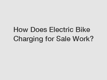 How Does Electric Bike Charging for Sale Work?