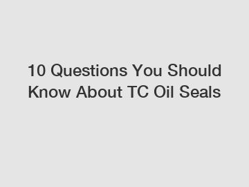 10 Questions You Should Know About TC Oil Seals