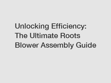 Unlocking Efficiency: The Ultimate Roots Blower Assembly Guide