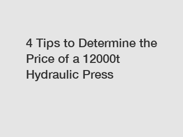 4 Tips to Determine the Price of a 12000t Hydraulic Press