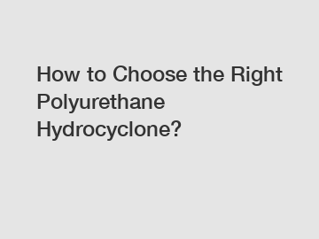 How to Choose the Right Polyurethane Hydrocyclone?