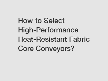 How to Select High-Performance Heat-Resistant Fabric Core Conveyors?