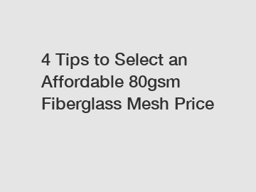 4 Tips to Select an Affordable 80gsm Fiberglass Mesh Price