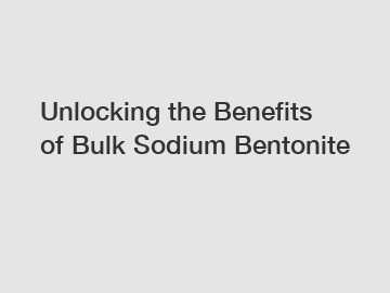 Unlocking the Benefits of Bulk Sodium Bentonite